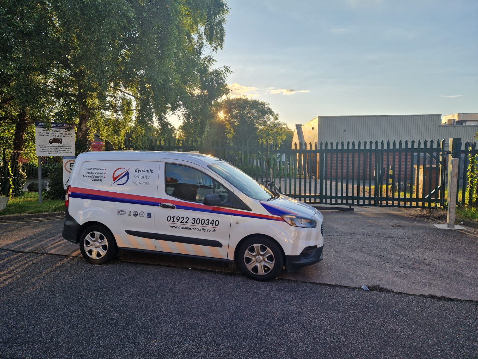 The Dynamic Security Services mobile patrol outside the vacant property in Walsall. The Dynamic Security Services mobile patrol outside the vacant property in Walsall.
