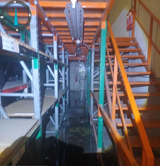 A flooded stock room at the vacant retail store in Wolverhampton. Thanks to Dynamic Security Services further damage to the building was avoided. A flooded stock room at the vacant retail store in Wolverhampton. Thanks to Dynamic Security Services further damage to the building was avoided.