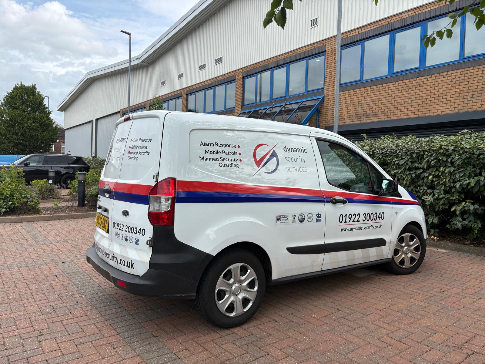The Dynamic Security Services mobile patrol parked outside a large premises in Aston, Birmingham. The business space is newly renovated and the owner is Manchester-based, making local void property inspection essential. The Dynamic Security Services mobile patrol parked outside a large premises in Aston, Birmingham. The business space is newly renovated and the owner is Manchester-based, making local void property inspection essential.